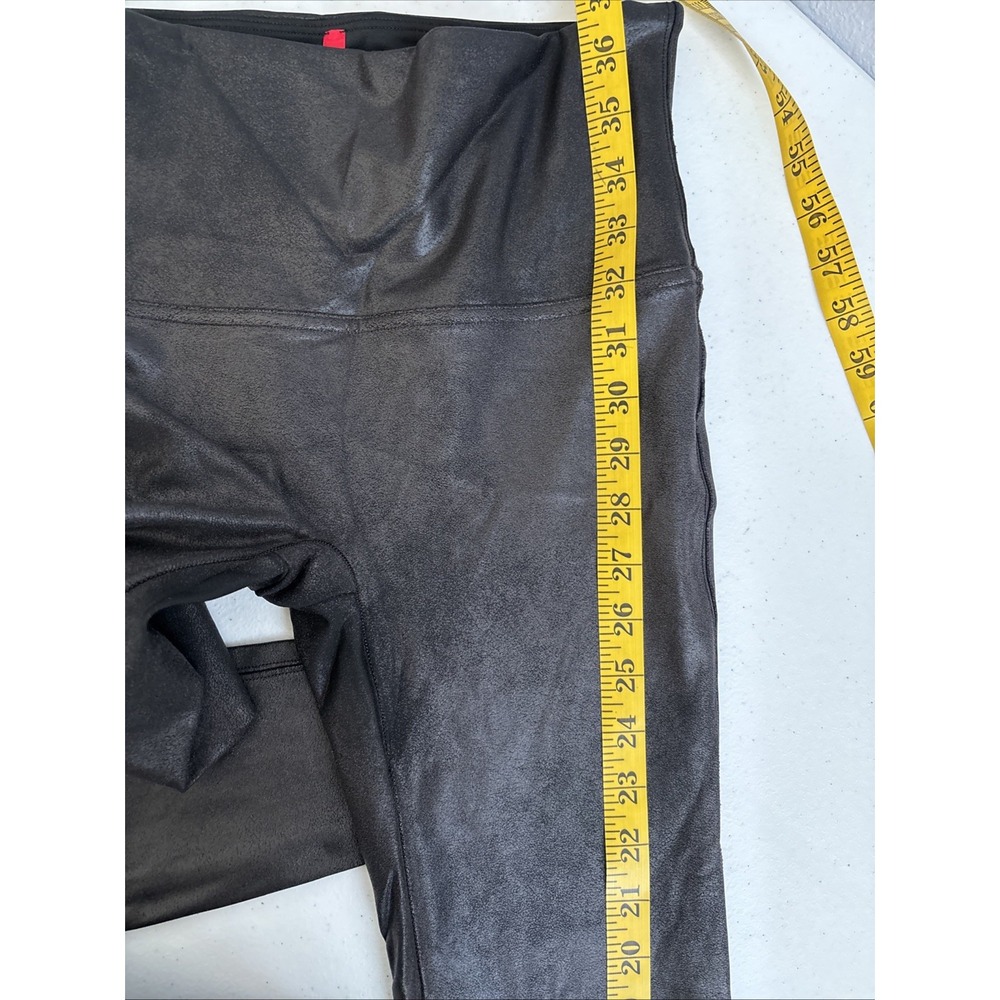 Spanx Women's L Black Faux Leather Shine Bodycon Ankle Pants Shapewear‎ Leggings - Picture 15 of 15